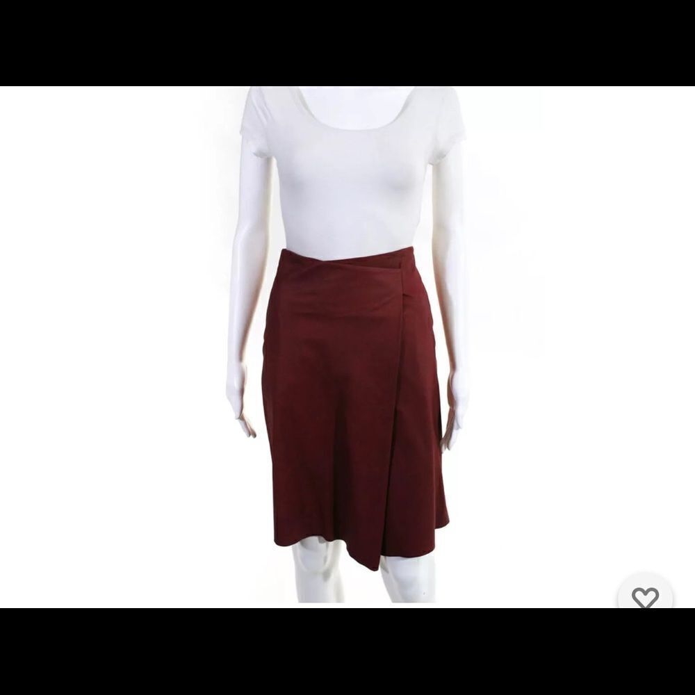 Robert Rodriguez Burgundy Midi Skirt